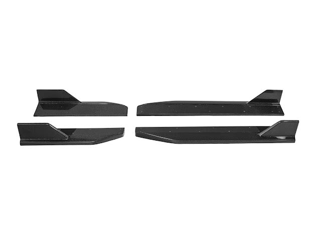 2024-UP FORD MUSTANG S650 | GT350R PERFORMANCE STYLE CARBON FIBER SIDE SKIRTS EXTENSION ROCKER PANELS GROUND EFFECTS